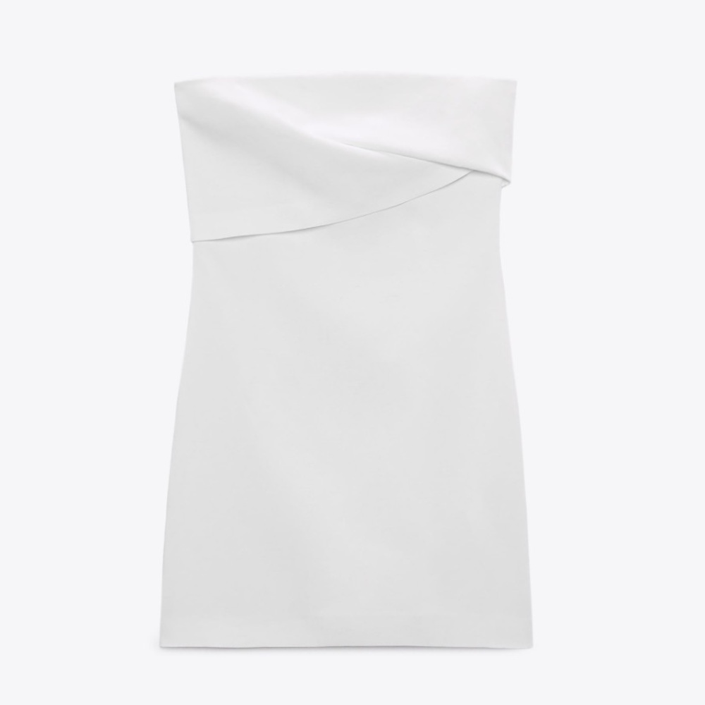 NWT Zara Strapless Linen Blend Dress